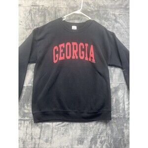 University Of Georgia Black Crewneck Sweatshirt Red Gildan Heavy Blend XL UGA